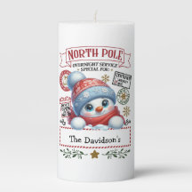 Vela de Coluna de Boneco de Neve Fofo