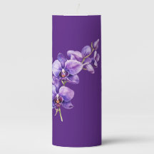 Vela de flor de orquídea roxa