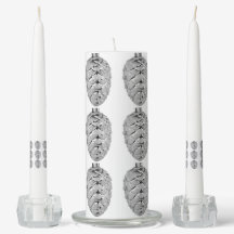 Vela de Unidade Pinecones Silver