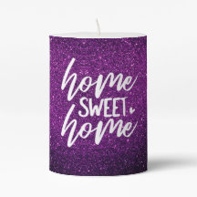 Vela do Pilar Doméstico Purple Glitter Home