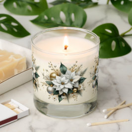 Vela em Pote Perfumada de Poinsettia Branca Elegan