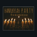 Vela feita sob encomenda de Menorah do convite de<br><div class="desc">As economias feitas sob encomenda do partido do convite de festas de Hanukkah a data,  lâmpada de Menorah da tipografia Candles o fundo da fotografia da noite da luz de vela,  você podem mudar o texto</div>