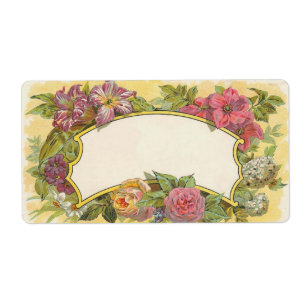 Vela floral do vintage ou etiqueta de colocação