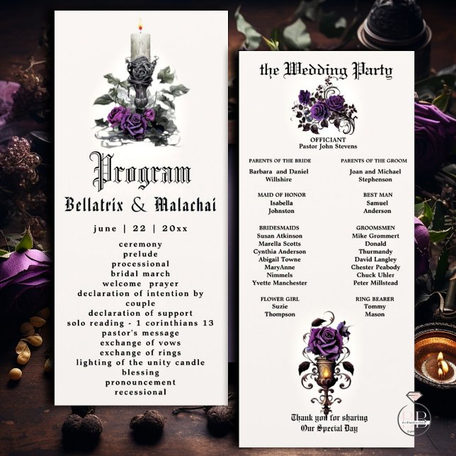 Vela Gótica Elegante Rosa Roxo Ametista Profundo (Criador carregado)