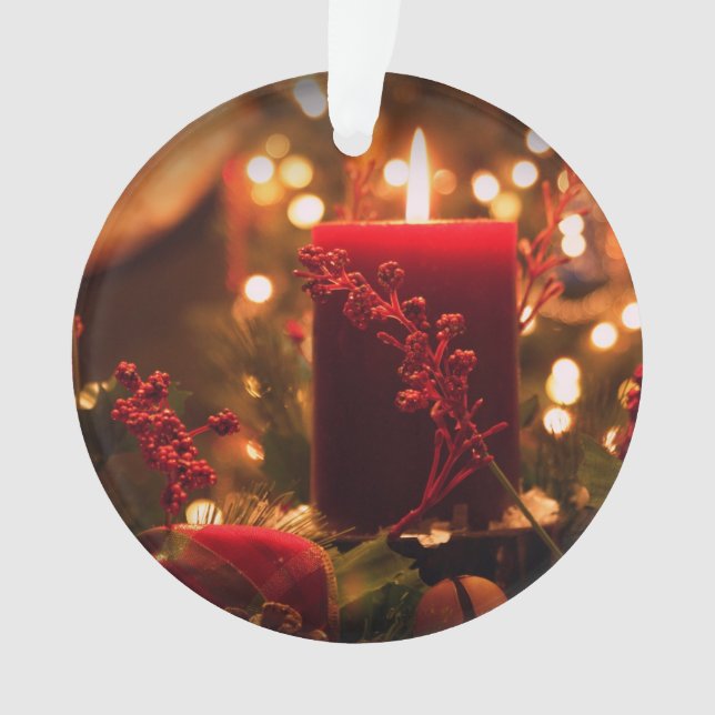 Vela iluminada dos enfeites de natal círculo (Frente)