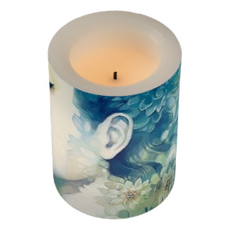 Vela LED embrulhada, cabo LED de 3" x 4"