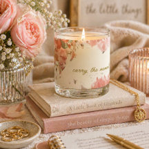 Vela Romântica Floral Blush | Elegante Aquarela