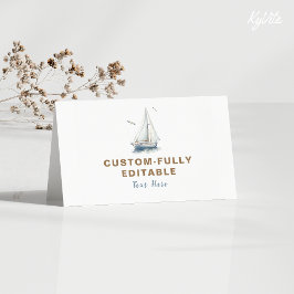 Vela sobre o Cartão B-dia de Comida Dobrada Náutic