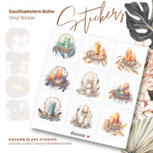 Velas de Boho do Sudoeste em Aquarela Adesivos