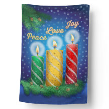 Velas de Natal Bandeira Reversível da Casa
