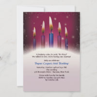 Velas do convite de aniversário