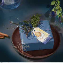 Velas leves Aquarela Hanukkah - Etiqueta de presen