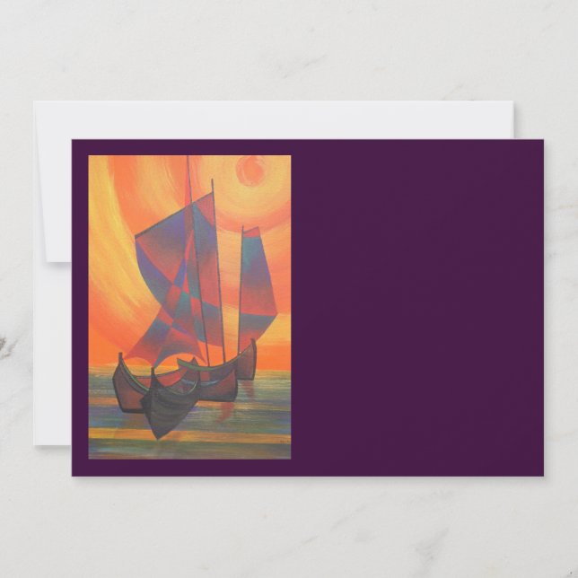 Velas Vermelhas no Sunset Cubist Lixo Abstrato (Frente)