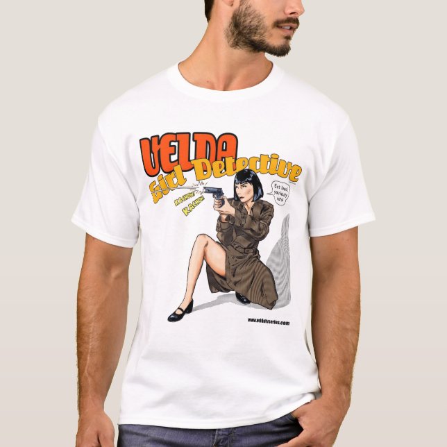Velda oficial: T-shirt do detetive da menina (Frente)