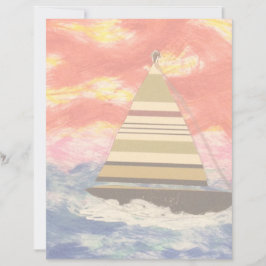 Veleiro Com Papel De Escrapão De Velas Descartado