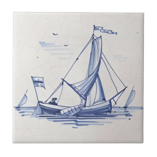 veleiro de reproduções de azulejos delft