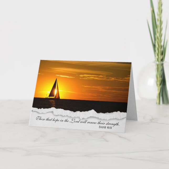 veleiro em Cartão de condolências sunset (Frente)