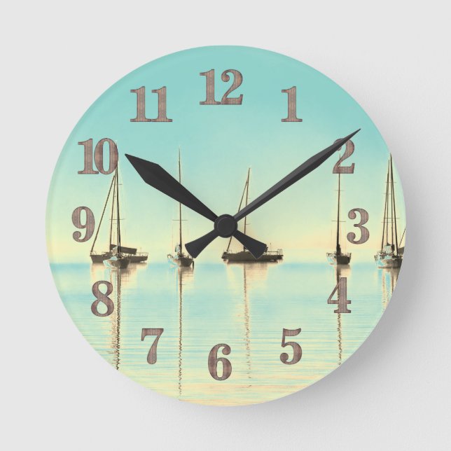 Velejando em um Relógio de Parede Sunny Day (Frente)