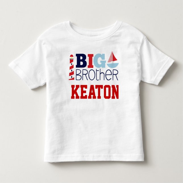 Velejar para longe da nave T-Shirt Náutica Big Bro (Frente)