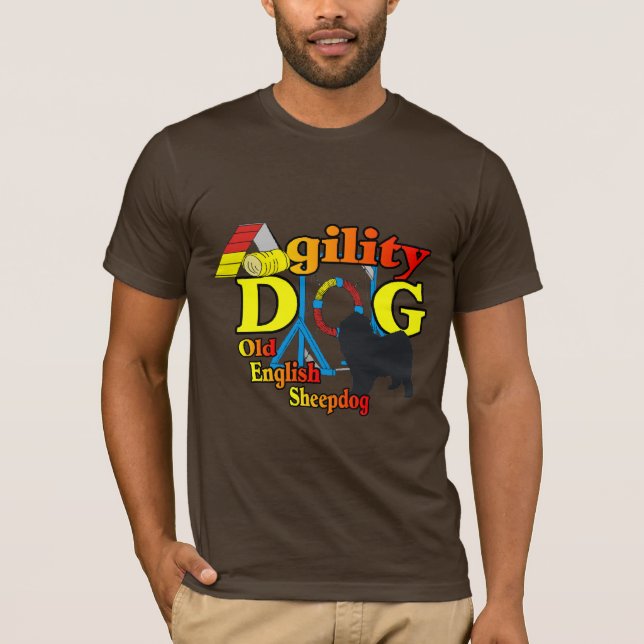 Velhas camisas de agilidade pastor em inglês (Frente)