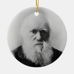 Velho Charles Darwin 2 Ateu Átomo Enfeite Redondo