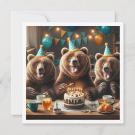 Velho convite para o aniversário do urso, Grizzly 