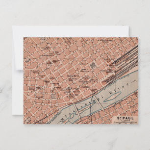 Velho Mapa de St Paul MN Cartão Postal