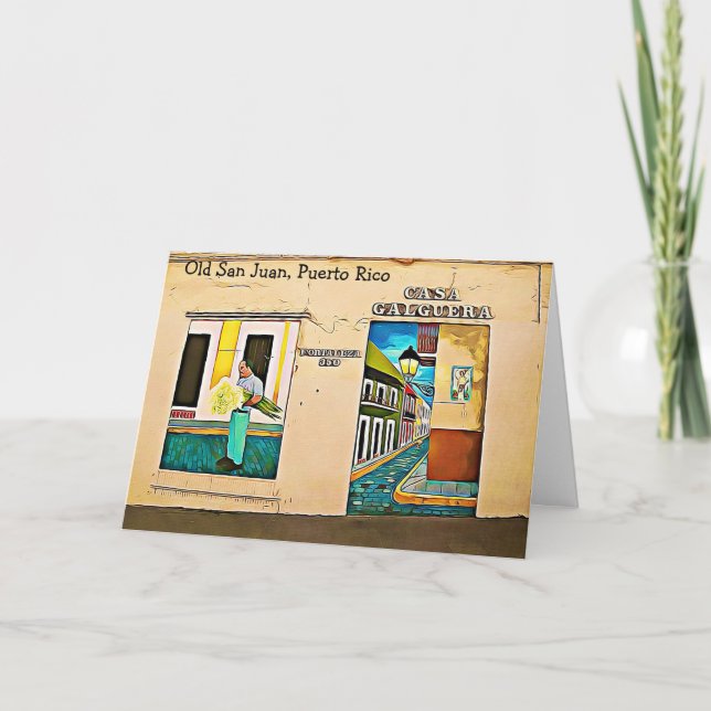 Velho San Juan, porto-riquenho cartão de Natal (Frente)