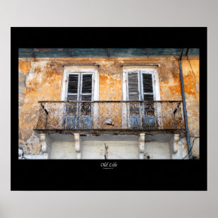 Velhos balcões de construção, Limassol, poster de 