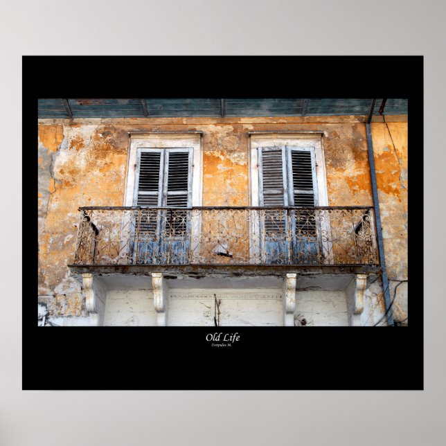 Velhos balcões de construção, Limassol, poster de  (Frente)