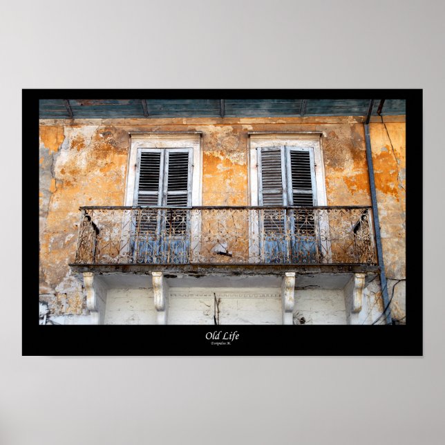 Velhos balcões de construção, Limassol, poster de  (Frente)