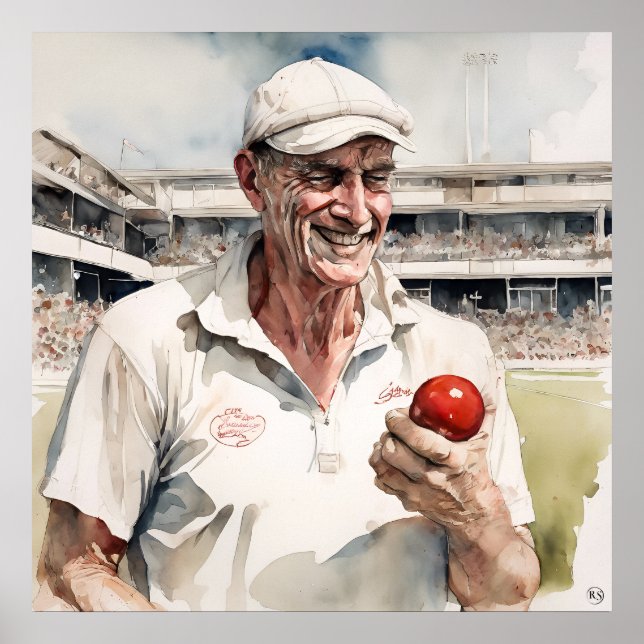 Velhos Bowlers Nunca Morrem - Impressão de críquet (Frente)