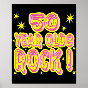 velhos de 50 anos! impressão de Poster (rosa)