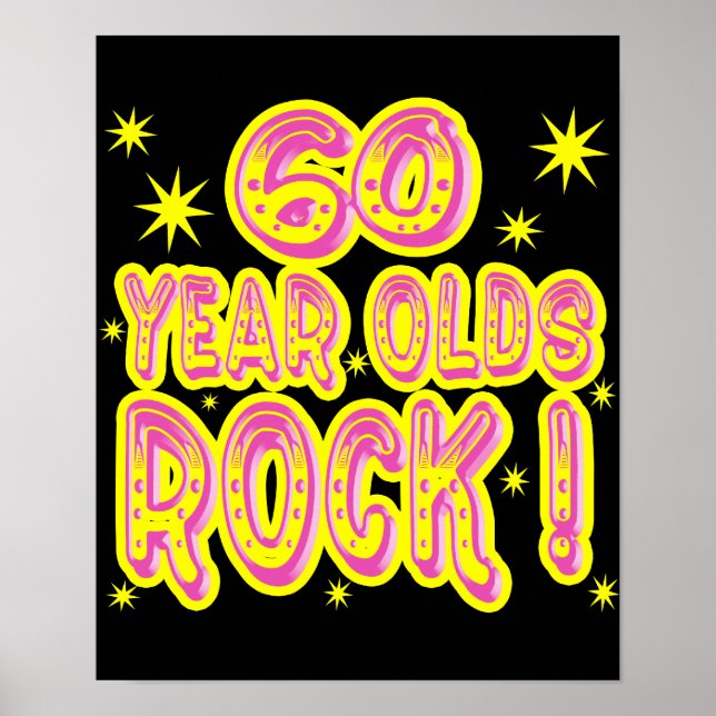 velhos de 60 anos! impressão de Poster (rosa) (Frente)