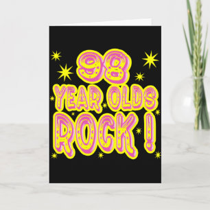velhos de 98 anos Rock! Cartão de Saudação (Rosa)