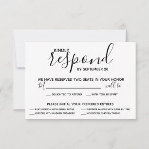 Vellum Black Rustic Script Photo Weding RSVP