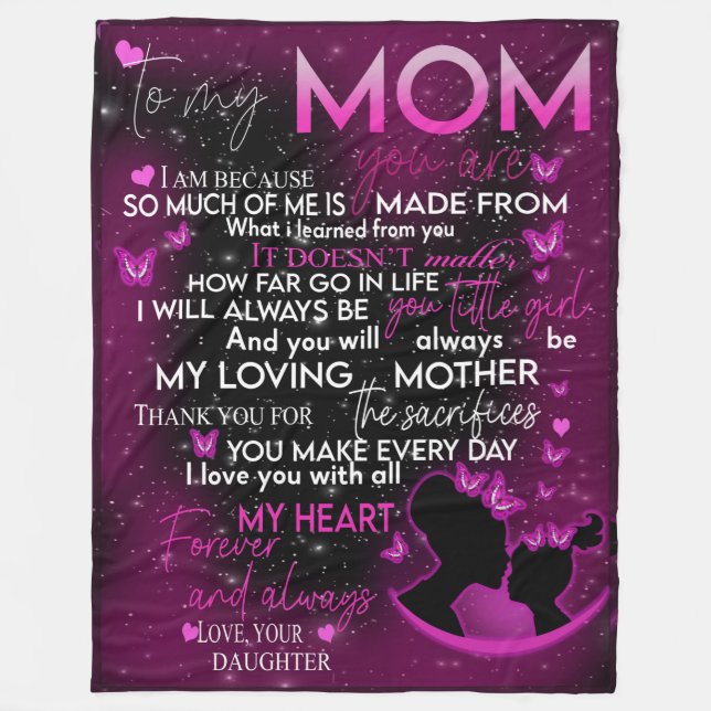 Velo à minha mãe, de filha, de cobertor para a mãe (Frente)