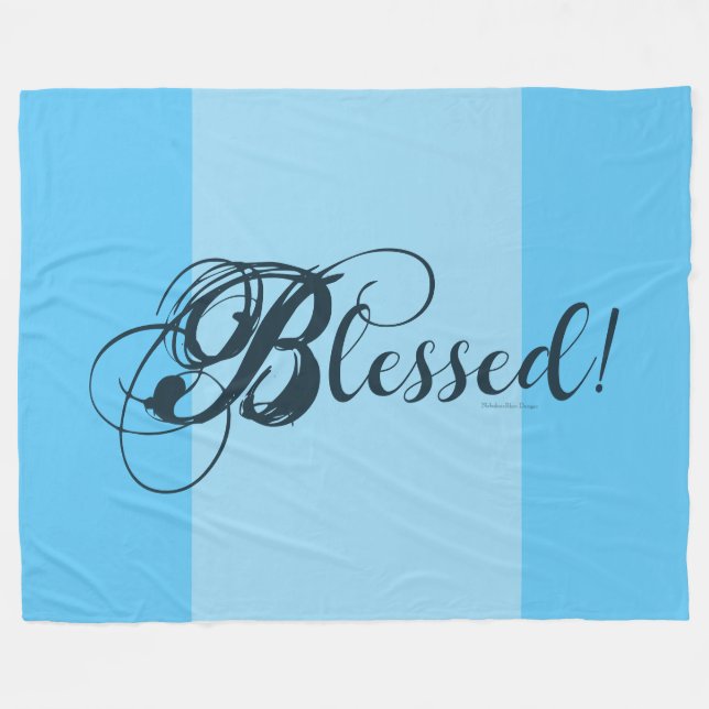 Velo Bendito! Cobertor de Fleece (Azul) (Frente (Horizontal))