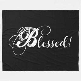 Velo Bendito! Cobertor de Fleece (Preto/Branco)