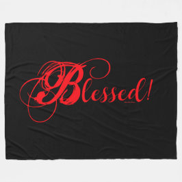 Velo Bendito! Cobertor de Fleece (Preto/Vermelho)