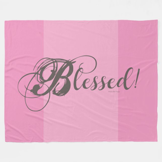 Velo Bendito! Cobertor de Fleece (Rosa) (Frente (Horizontal))