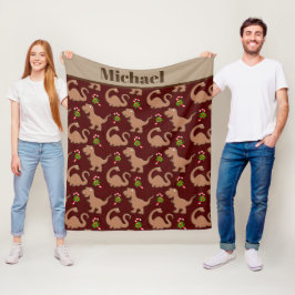 Velo Bonito dinossauro de Natal adiciona nome cobertor