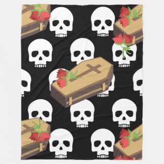 Velo caixão de crânio emojis cobertor