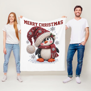 Velo Cobertor Aconchegante de Natal Pinguim Férias