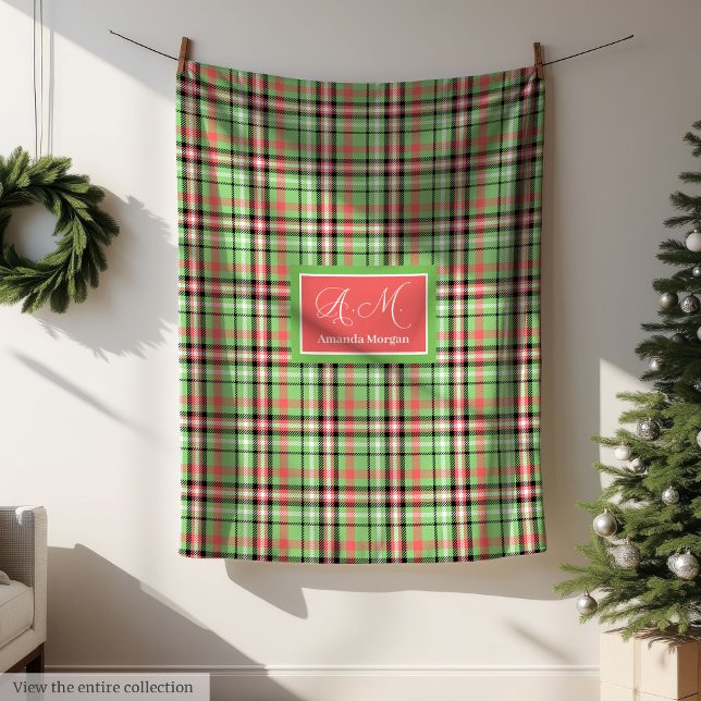 Velo Cobertor Clássico de Natal com Xadrez Escocês para (Classic Christmas Tartan Blanket Holiday Throw)