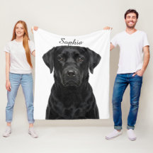 Cobertor com Foto de Cachorro Preto Personalizado