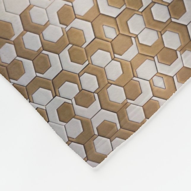 Velo Cobertor com Padrão de Hexágono Dourado (Quina)