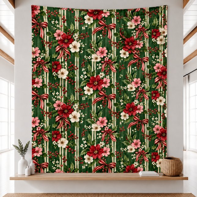 Velo Cobertor com padrão de jardim floral de Natal vint (Criador carregado)