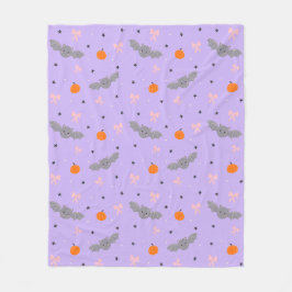 Velo Cobertor com Padrão de Morcego de Halloween Roxo F