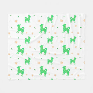 Velo Cobertor com silhueta de chihuahua verde pastel mi